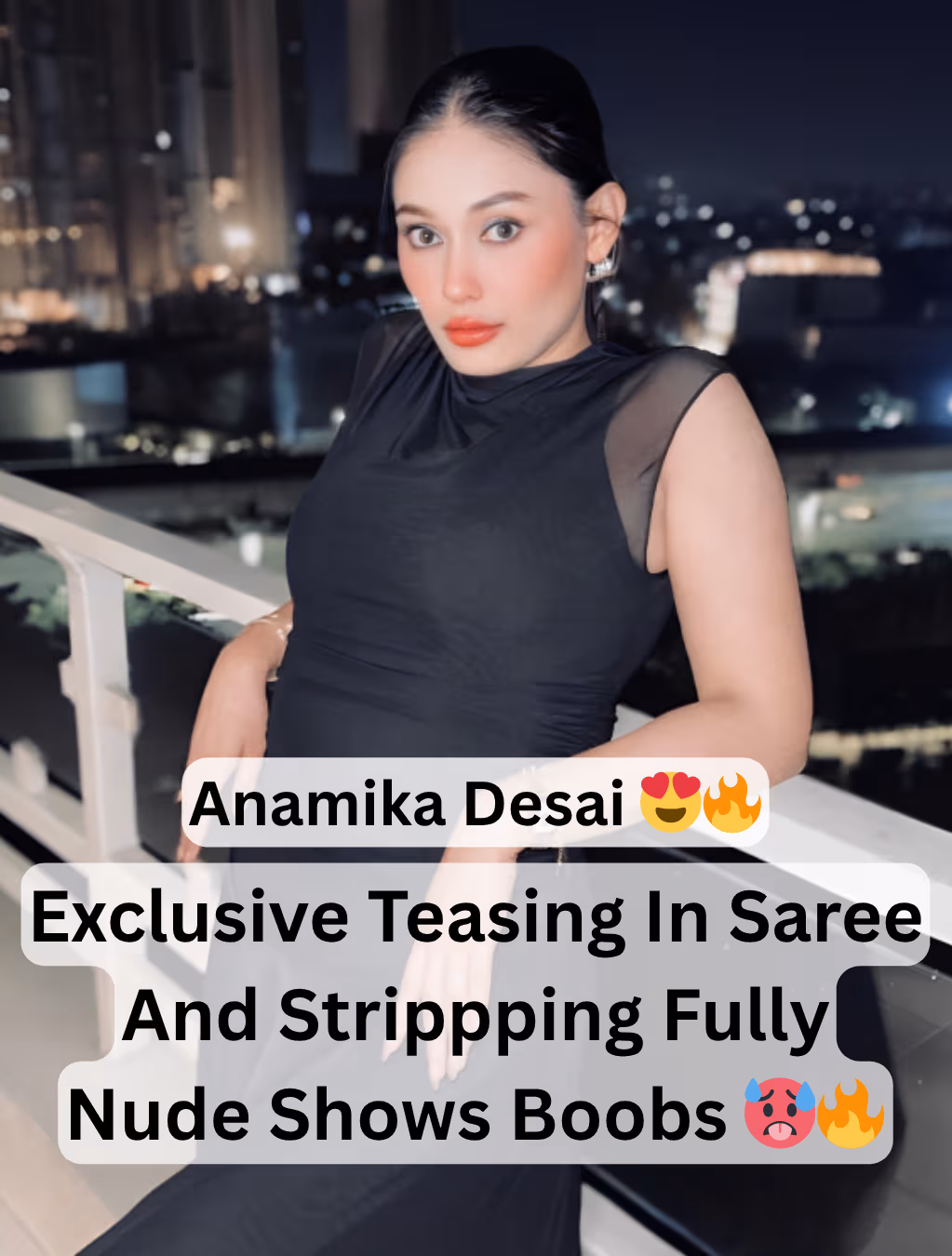 Image of Beautiful Supersexy Famous Influencer Anamika Desai Aka Goddess Anna Teasing And Stripping In Red Saree And Showing Big Boobs With Horny Moves