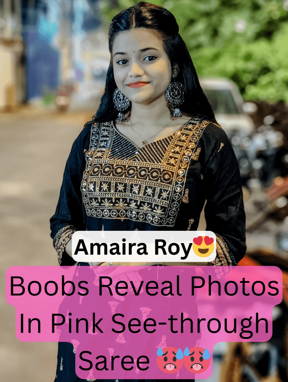 Featured image for Bong Girl Amaira Roy Goes Nude Exposing Big Boobs in Pink See Through Saree