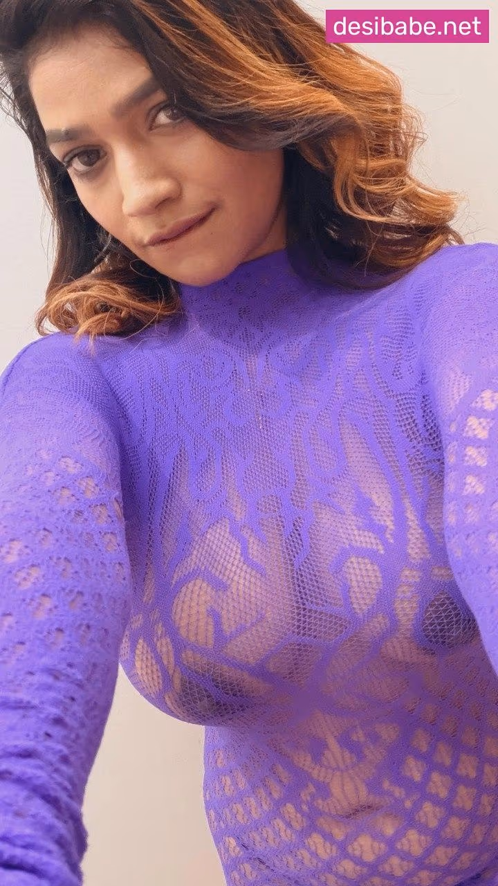 Image of South Indian Actress Lavanya Manickam Leaked Nude Pics See Through Boobs in Blue Lingerie