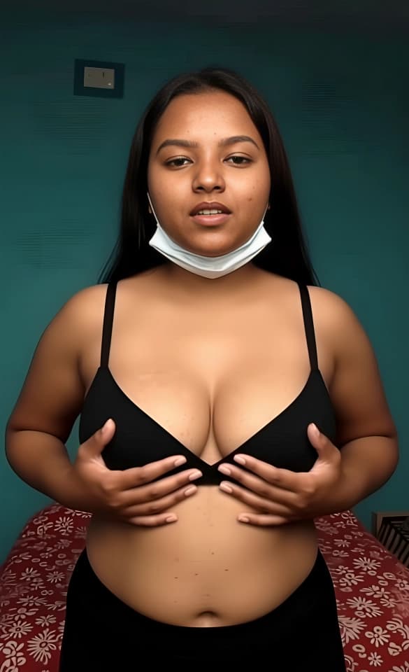 Image of Horny Desi Masked Babe Stripping Bikini Showing Huge Boobs And Spread Pussy Hole